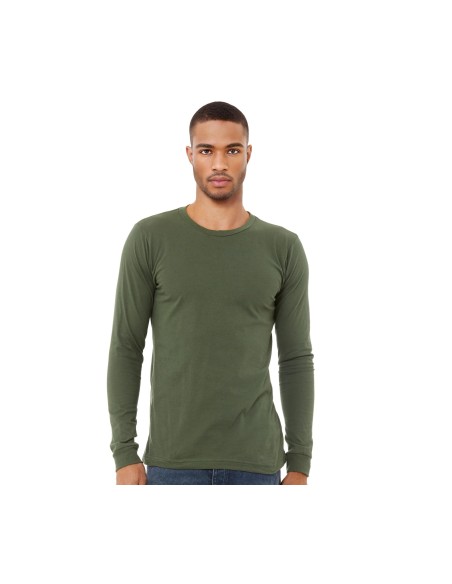 BEL-3501-T-shirt unisexe en jersey col rond manches longues 2